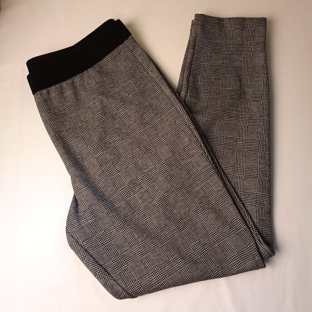 Talbots Brand Women's Pull-On Soho Ankle Pant Size 14 Houndstooth Print